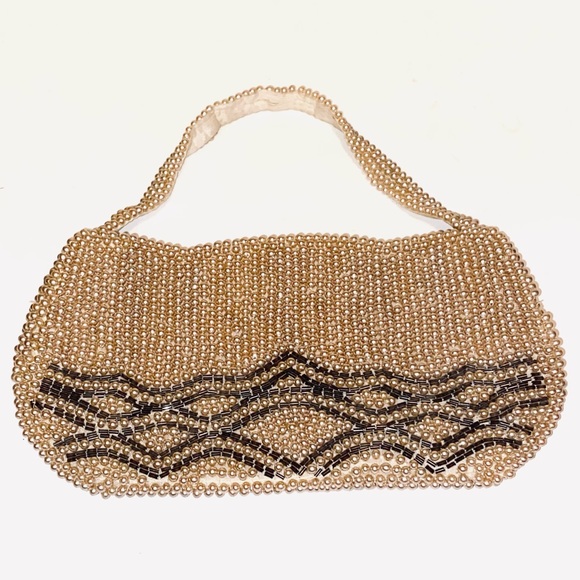 Handbags - Vintage Mid Century Pearl and Bugle Beaded Evening Bag Purse